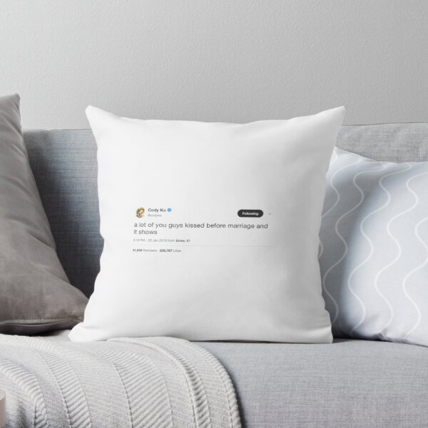 Cody Ko Marriage Tweet Throw Pillow RB1108 product Offical Cody Ko Merch